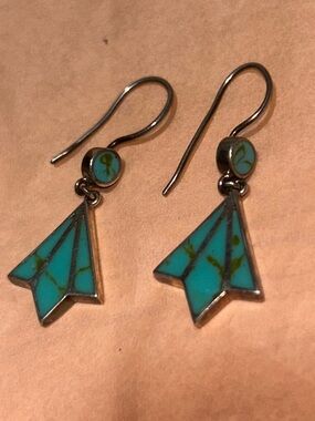 Earrings 925 Sterling Silver Drop with Turquoise earrings